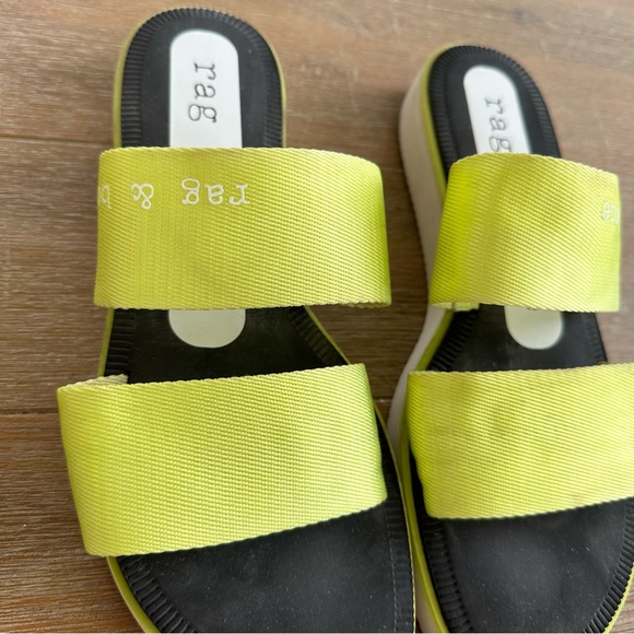 Rag & bone mila sandals acid green slides - Picture 2 of 5